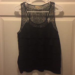 KENAR BLACK LAYERED BLOUSE